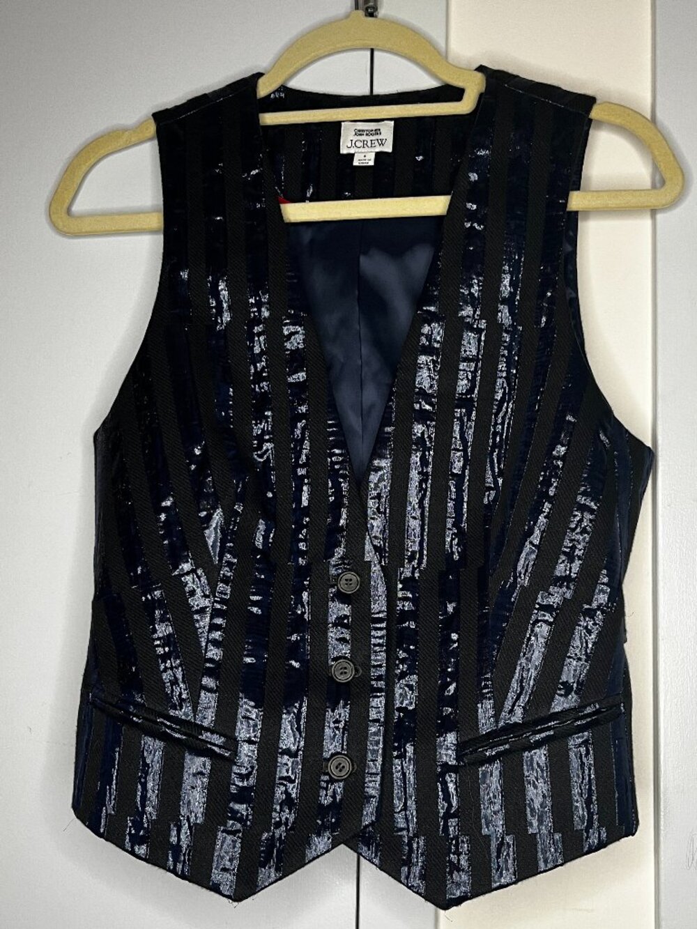 Christopher John Rogers x J.Crew Metallic Striped Vest Size 8